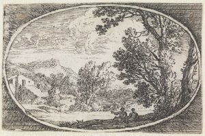 Landschap (nr. 21 uit de serie: variae campestrum fantasiae) door Herman van Swanevelt