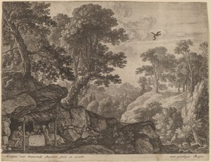 Heiligen Paulus en Antonius bij de ingang van een grot