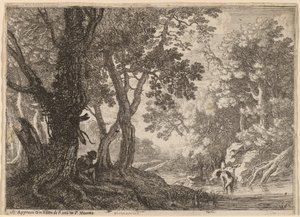Salmacis en Hermaphroditus door Herman van Swanevelt