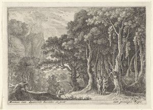 Sater verzamelt fruit (Landschappen met saters)