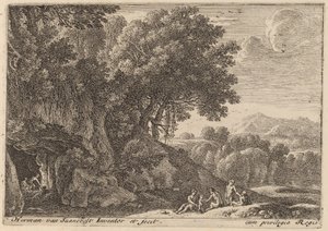 Satyrs rond een Vuur door Herman van Swanevelt