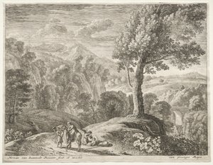 De vlucht naar Egypte: De grote boom en de waterval