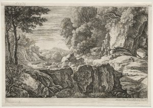 De kleine waterval door Herman van Swanevelt