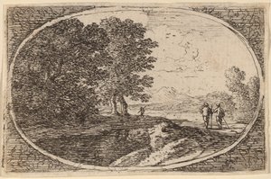 Drie mannen met stokken