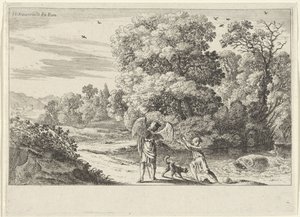 Tobias schrikt van de vis door Herman van Swanevelt