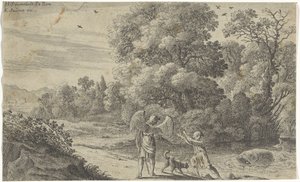 Tobias schrikt van de vis door Herman van Swanevelt
