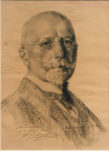 Portret van Heinrich von Zügel door Hermann Eissfeldt