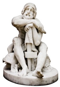 Thor rust met zijn hamer door Hermann Ernst Freund