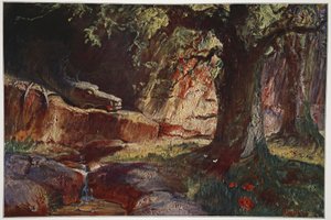 Fafner in zijn grot, 1906 door Hermann Hendrich