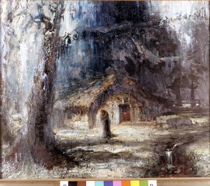 La maison des Ondines. decor voor de opera Das Rheingold door Richard Wagner. Schilderij door Hermann Hendrich. Wagner Museum Bayreuth