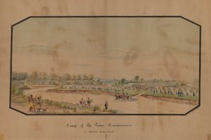 Kamp van de vredescommissarissen bij Medicine Lodge Creek, 1867