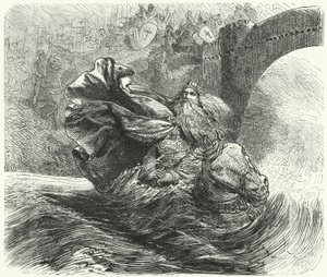 Frederik Barbarossa verdrinkt in de rivier Saleph tijdens de Derde Kruistocht, 1190