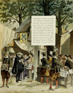 Hendrik IV (1553-1610) op de kermis van Saint Germain, na zijn huwelijk, 16 december door Hermann Vogel