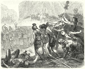 Vernedering van het Romeinse leger door de Samnieten bij de Caudijnse Forks, 321 v.Chr. door Hermann Vogel