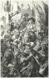 Processie van Landsknechten op weg naar de oorlog, 16e eeuw door Hermann Vogel
