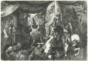 Theoderik de Grote, koning van de Ostrogoten, betreedt Rome door Hermann Vogel