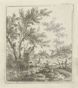 Landschap met houtsprokkelaar