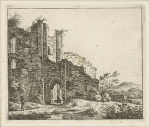 Landschap met ruïne door Hermanus Fock