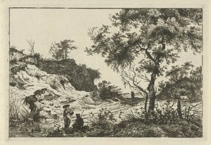 Landschap met vrouw met hoed