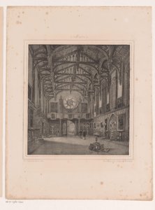 Interieur gotische zaal in Paleis Kneuterdijk door Hermanus Johannes van den Hout