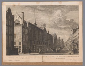 Gezicht op de Heilige Stede (Nieuwezijds Kapel) te Amsterdam door Hermanus Petrus Schouten (possibly)