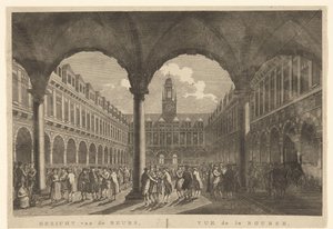 Gezicht op de binnenplaats van de Beurs van Hendrik de Keyser