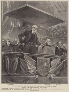 De eerlijkste criticus van Mr. Chamberlain: de zeer eerbiedwaardige John Burns in Derby