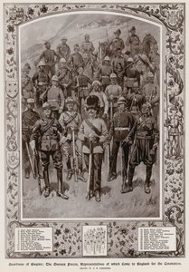 De overzeese strijdkrachten, vertegenwoordigers die naar Engeland kwamen voor de kroning van koning George V