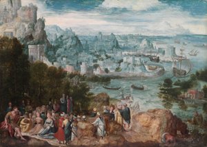 Landschap met Johannes de Doper, c.1540 door Herri met de (c.1510 p.1550) Bles