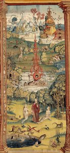 De tuin der lusten. ca. 1560 (tapijt) door Hieronymus (after) Bosch