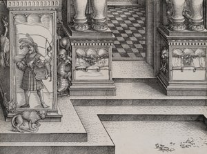 Onderste gedeelte van de ingang naar de rechterpoort Die Porten des Adels door Hieronymus Andreae