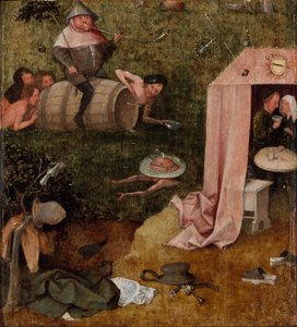 Een allegorie van onmatigheid, ca. 1495-1500 door Hieronymus Bosch