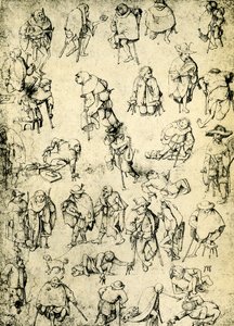 Kreupelen, bedelaars en bedel muzikanten door Hieronymus Bosch