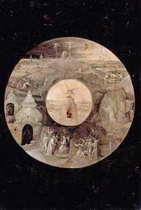 Sint Jan de Evangelist op Patmos (achterzijde: De passie van Christus) door Hieronymus Bosch