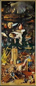 De Tuin der Lusten, drieluik, rechterpaneel ... (schilderij op hout) door Hieronymus Bosch