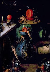 Het Laatste Oordeel (Altaarstuk): Detail van een urn door Hieronymus Bosch