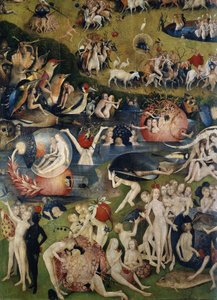 De tuin der lusten. Detail van het centrale deel van het drieluik