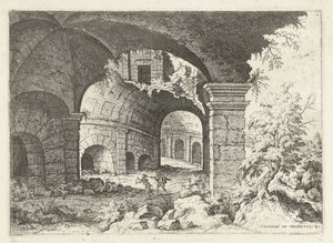 Achtste gezicht op het Colosseum te Rome door Hieronymus Cock