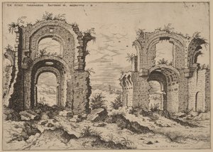 Tweede blik op de baden van Diocletianus door Hieronymus Cock