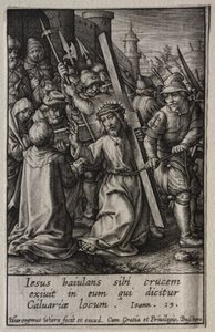 De Passie: Christus draagt het Kruis door Hieronymus Wierix