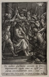 De Passie: De Kroning met Doornen door Hieronymus Wierix