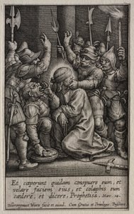 De Passie: De Bespotting van Christus door Hieronymus Wierix