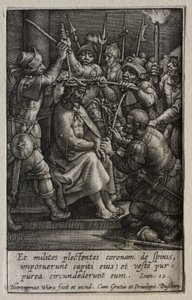 De Passie: De Kroning met Doornen door Hieronymus or Jerome Wierix