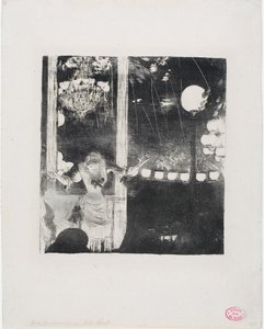 Mlle Bécat in het Café des Ambassadeurs door Hilaire Germain Edgar Degas