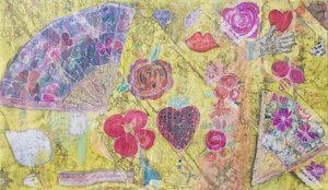 Waaier en Bloemen door Hilary Simon