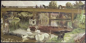 Zwanen, Cookham Bridge door Hilda Carline