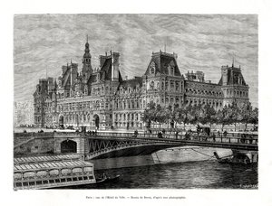 Hotel de Ville, Parijs, Frankrijk, 1886