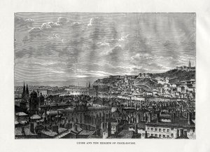 Lyon en de hoogten van Croix-Rousse, Frankrijk, 1879 door Hildibrand