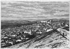Uitzicht op El Kef, Tunesië, ca. 1890 door Hildibrand