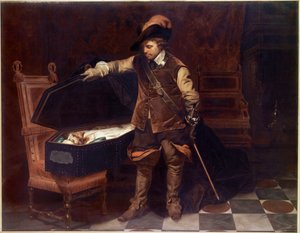 Oliver Cromwell voor de kist van Karel I Stuart (1649)